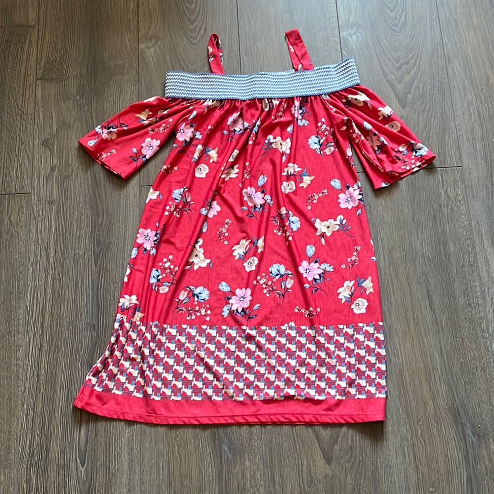 🎁Bundle 2 for $20 - Floral Cold Shoulder Dress